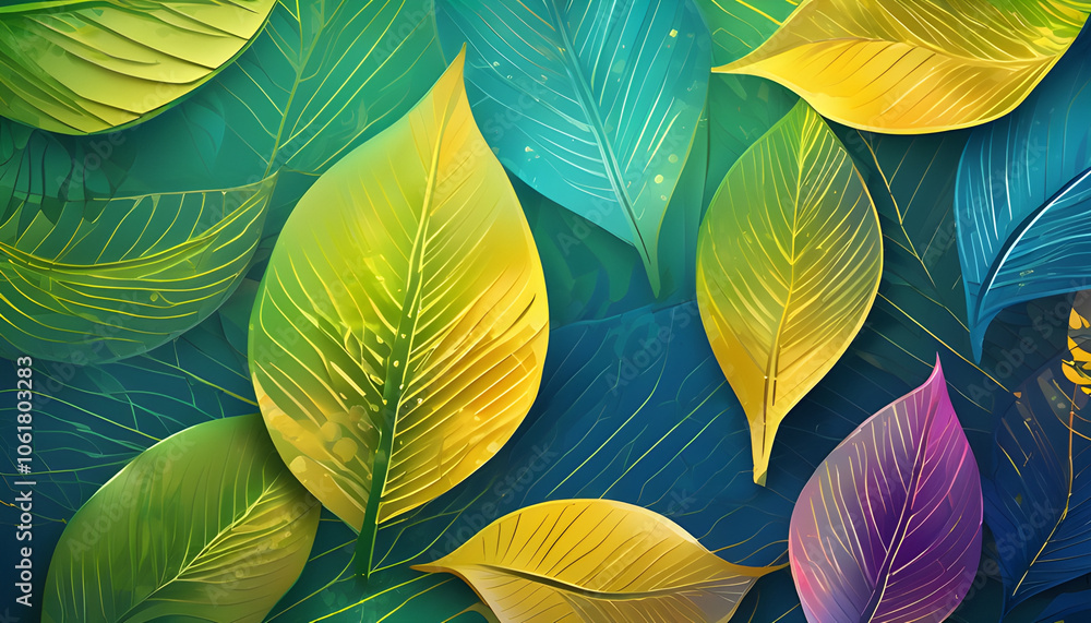 A background with a mix of bright colors, ranging from blue to bright green and yellow, with a graphic pattern resembling the pattern of leaves. A background with a mix of bright colors, ranging from blue to bright green and yellow, with a graphic pattern resembling the pattern of leaves.