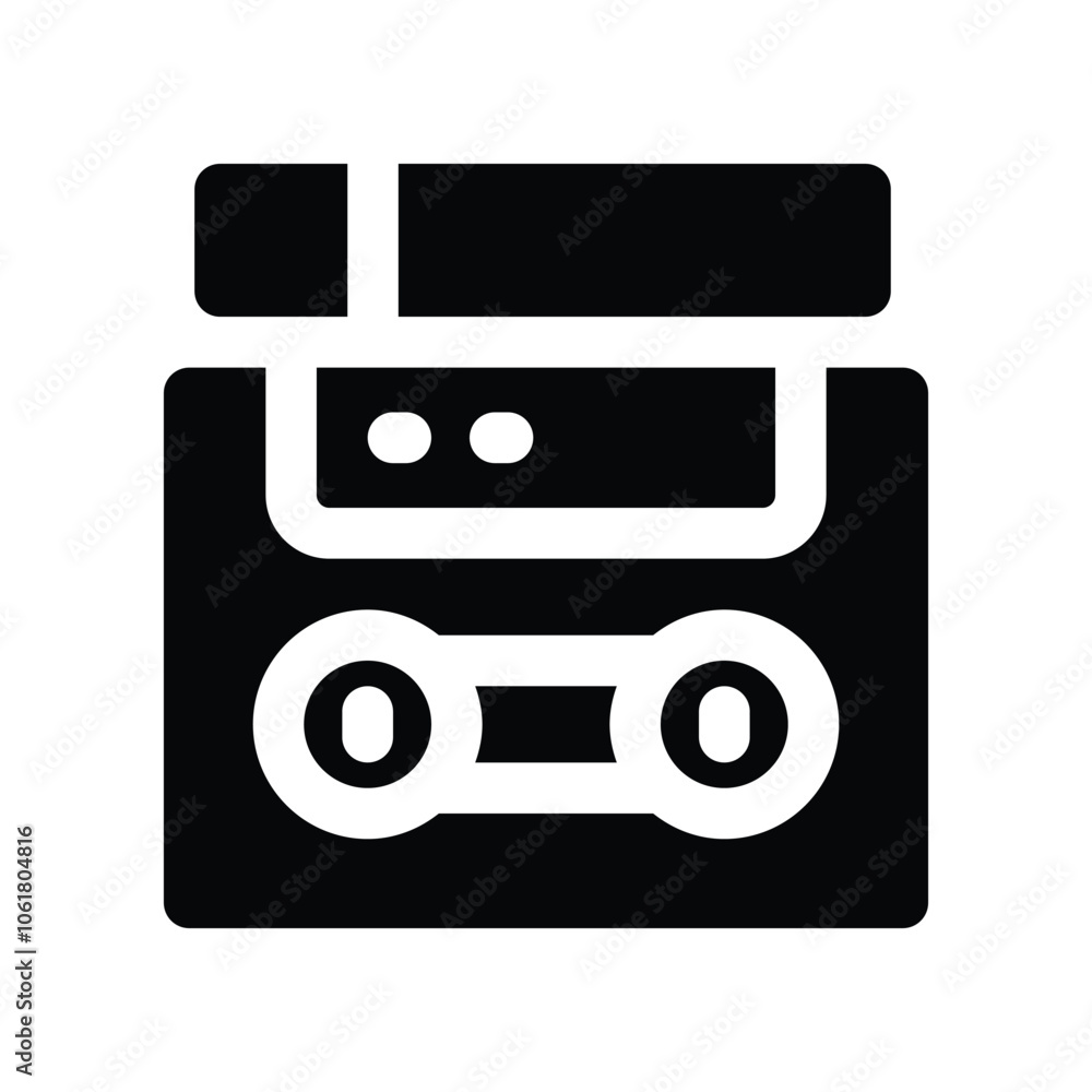 cassette icon. vector glyph icon for your website, mobile, presentation, and logo design. cassette icon. vector glyph icon for your website, mobile, presentation, and logo design.