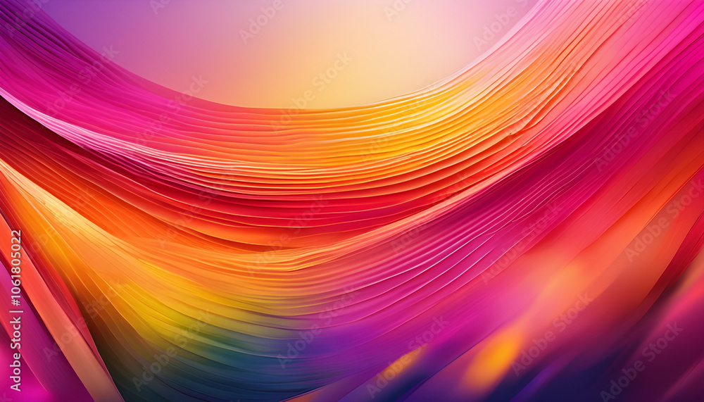 The back has a gradient of bright colors from pink, orange and yellow, with a pattern that resembles the dispersion of light. The back has a gradient of bright colors from pink, orange and yellow, with a pattern that resembles the dispersion of light.