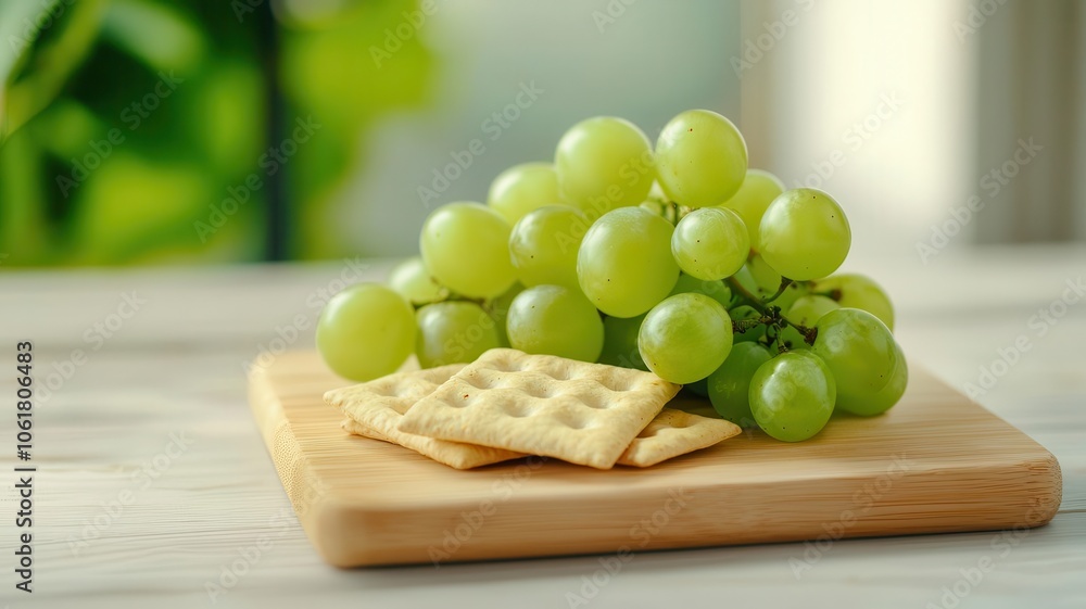 Cheese Board with Fresh Grapes and Crackers Casual arrangement of Italian cheeses, Italian casual food photography, enhancing a relaxed, social ambiance, 3D illustration Cheese Board with Fresh Grapes and Crackers Casual arrangement of Italian cheeses, Italian casual food photography, enhancing a relaxed, social ambiance, 3D illustration