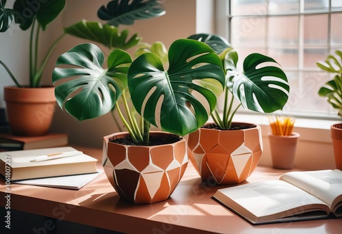 plant in a pot on the windowsill