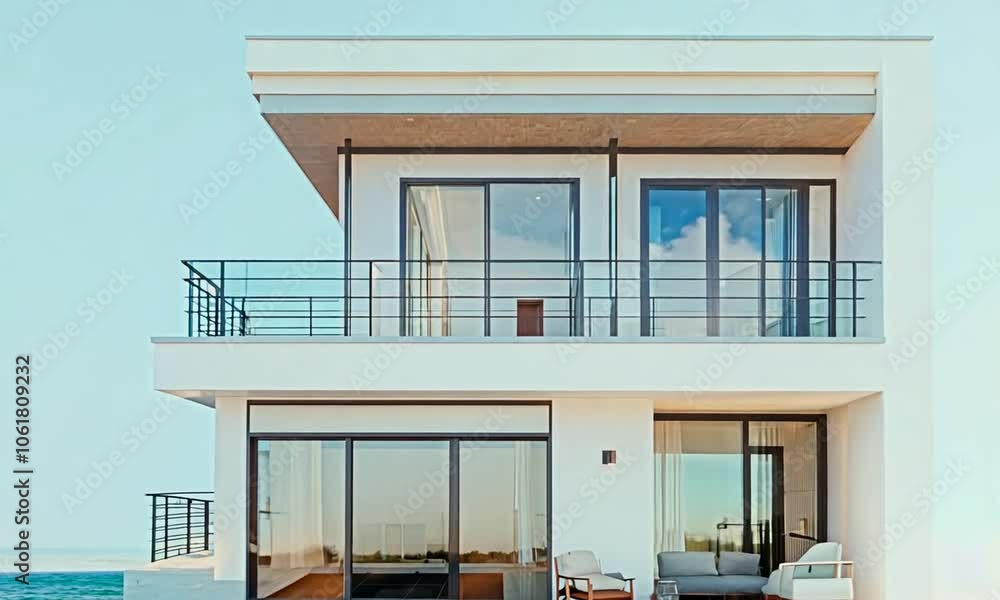 Large modern villa, white backdrop, luxury render. Large modern villa, white backdrop, luxury render.