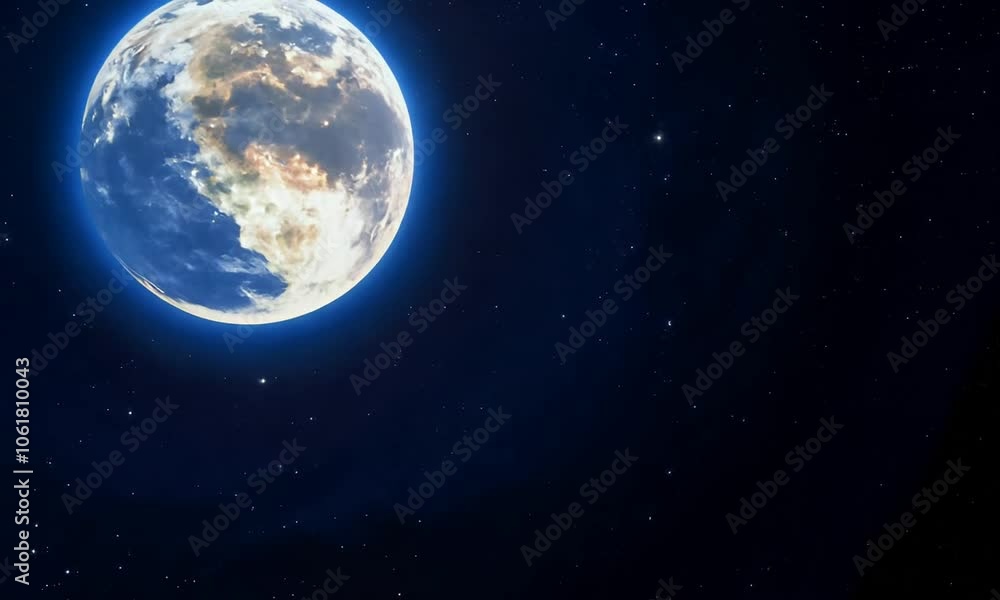 Beautiful view of Earth from space with stars in the background, showcasing the planet’s vibrant colors and textures Beautiful view of Earth from space with stars in the background, showcasing the planet’s vibrant colors and textures