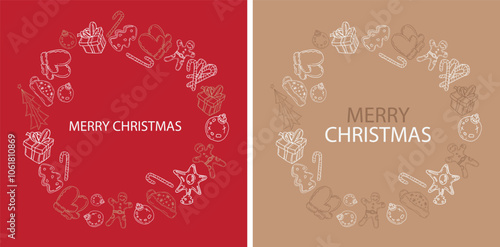 Christmas illustration. 100% hand drawn vector image.