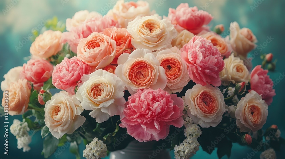 Beautiful Bouquet of Pink and Peach Roses Beautiful Bouquet of Pink and Peach Roses