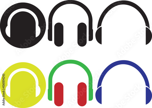 Headphone Icon Vector Illustration - Sleek and Modern headphone Silhouette Design for Audio Logo, Background, and Texture (EPS 10