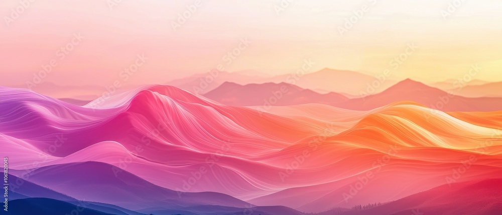 A mountain range with a pink and orange color scheme A mountain range with a pink and orange color scheme