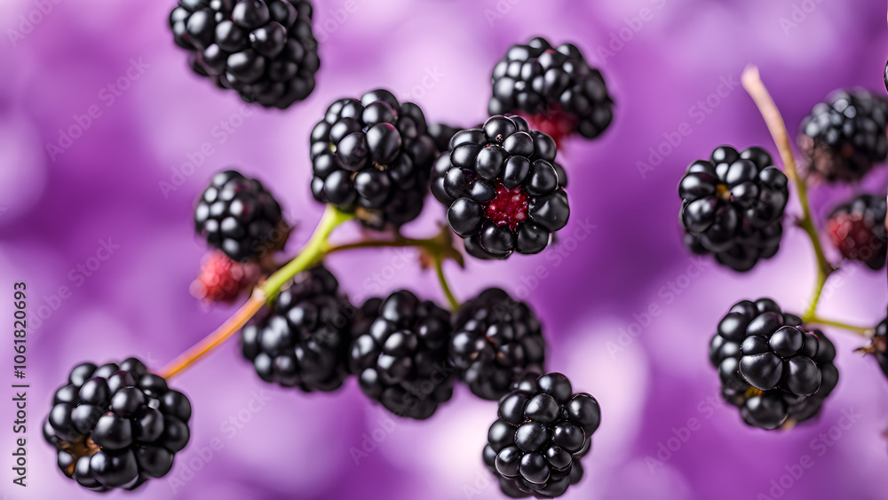 A bunch of black berries with one red one black A bunch of black berries with one red one black