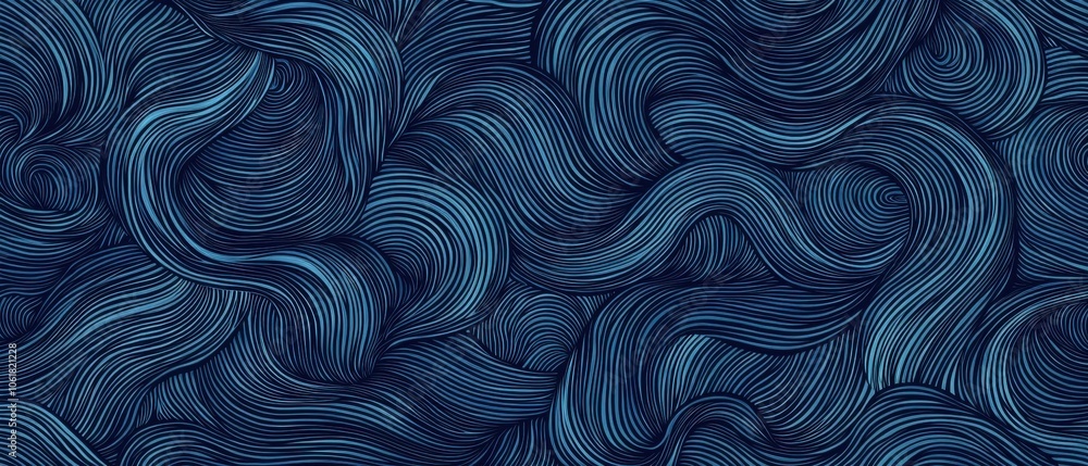 A blue and white striped pattern of hair A blue and white striped pattern of hair