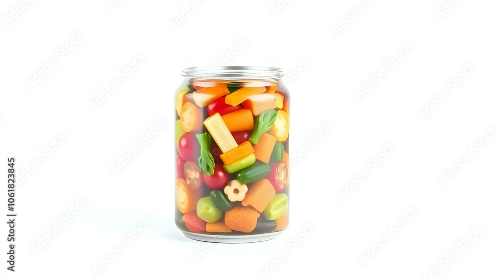 Mixed Vegetables Can on White Background Mixed Vegetables Can on White Background