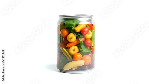 Mixed Vegetables Can on White Background photo