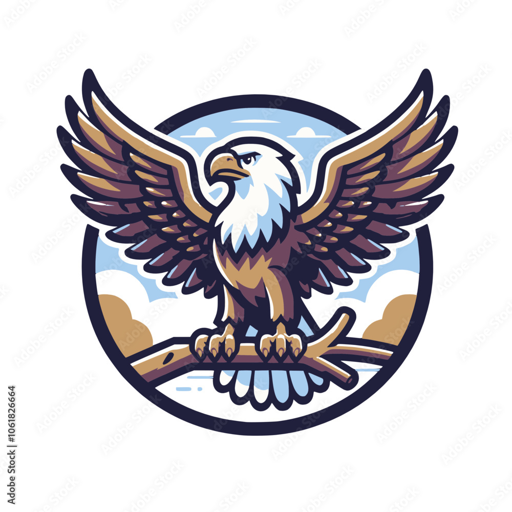 Obraz premium proud eagle with wings spread wide