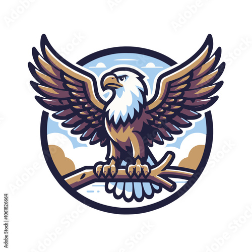 proud eagle with wings spread wide