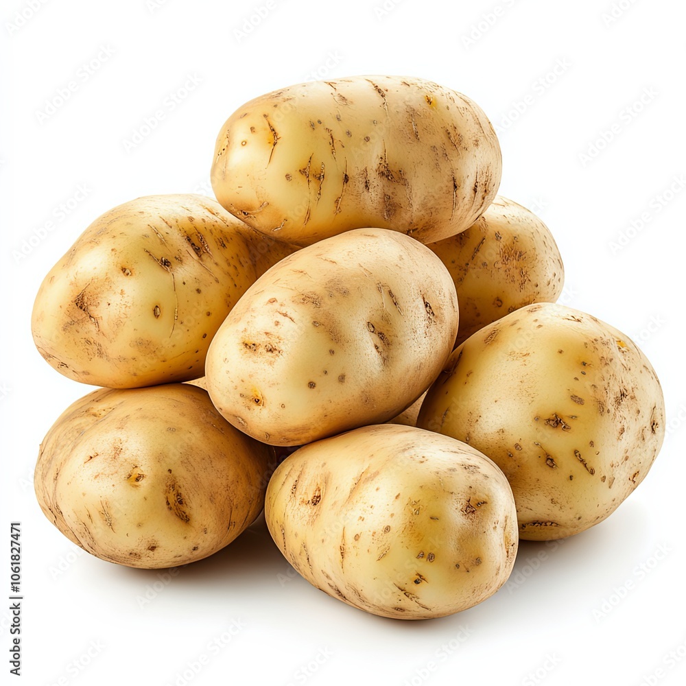 Fresh Potatoes: A Pile of Organic Vegetables Ready for Cooking Fresh Potatoes: A Pile of Organic Vegetables Ready for Cooking