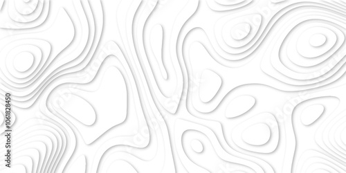 Abstract luxury white modern 3d papercut background. Minimal abstract vector wave carve diamond topography line circle creative topography map circle and wave line smooth multilayer pattern. papercut.
