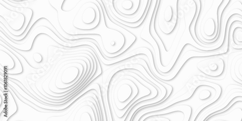 Abstract luxury white modern 3d papercut background. Minimal abstract vector wave carve diamond topography line circle creative topography map circle and wave line smooth multilayer pattern. papercut.