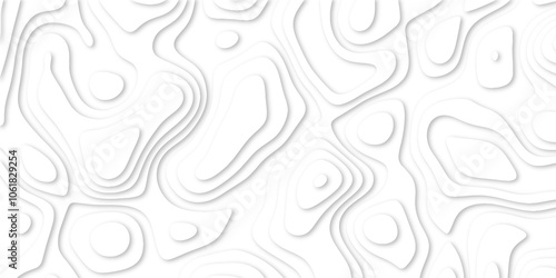 Abstract luxury white modern 3d papercut background. Minimal abstract vector wave carve diamond topography line circle creative topography map circle and wave line smooth multilayer pattern. papercut.