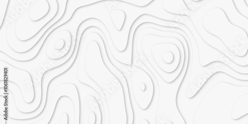 Abstract luxury white modern 3d papercut background. Minimal abstract vector wave carve diamond topography line circle creative topography map circle and wave line smooth multilayer pattern. papercut.