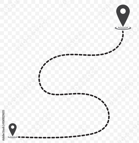 Flat icon set of location and map pins. EPS 10.