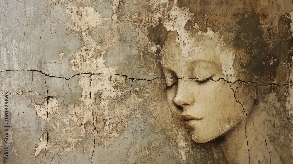 Textured cement wall with cracks and patina, creating an industrial, rustic feel Textured cement wall with cracks and patina, creating an industrial, rustic feel