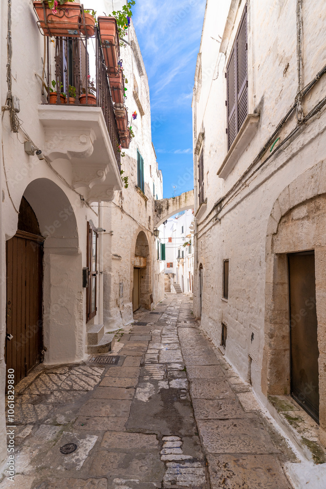 Obraz premium The Ostuni City street view in Italy