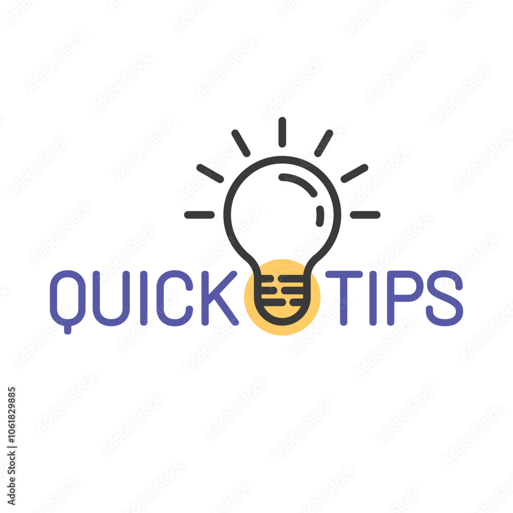 Light bulb icon. Quick tips bulb line sign. Light bulb icon. Quick tips bulb line sign.