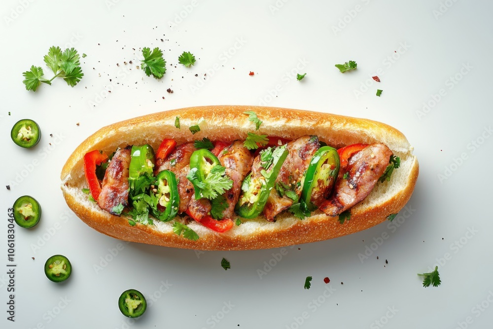 Vietnamese Street Food Delight on Crusty French Baguette Vietnamese Street Food Delight on Crusty French Baguette