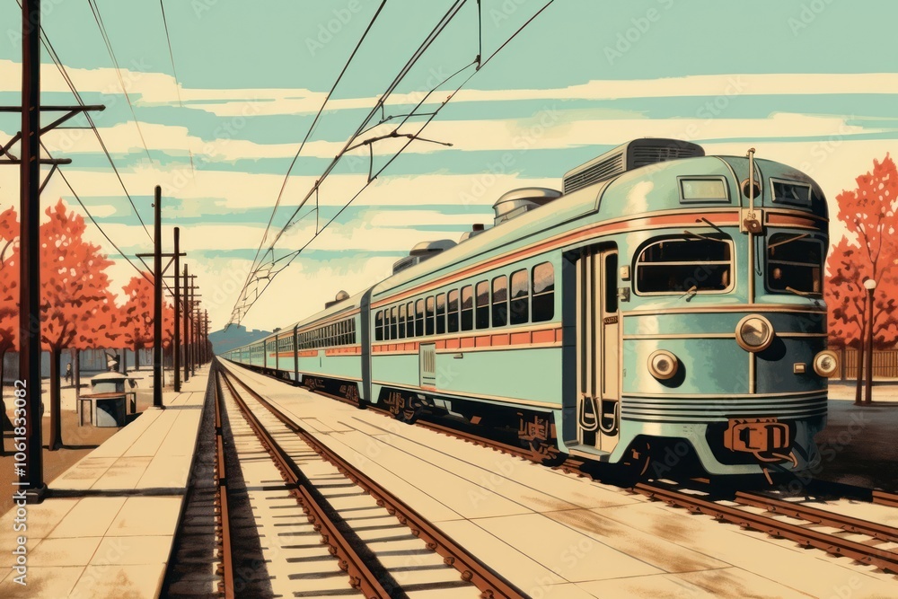 Obraz premium Train transportation train station terminal.