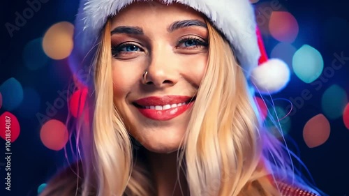 Santa Claus Woman Smiling At Camera - generative ai, üretken yapay zeka