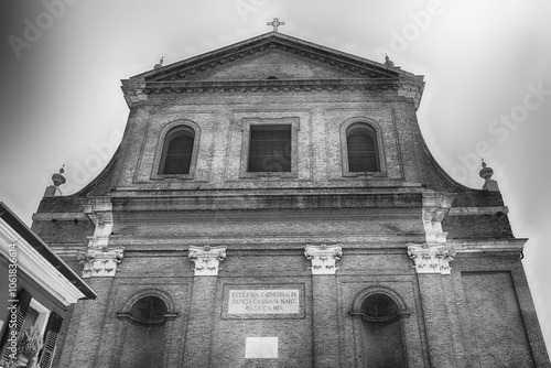 Facade of the Cathedral of Saint Cassian in Comacchio, Italy photo