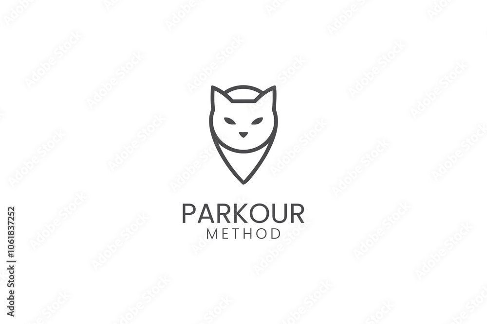 Abstract fox head logo titled 'Parkour Method'. Abstract fox head logo titled 'Parkour Method'.