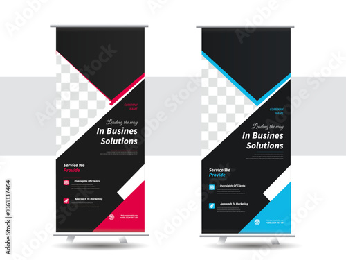 Creative business agency roll up banner design or pull up banner template