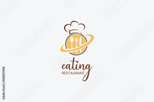 Logo design for a modern restaurant featuring a chef's hat