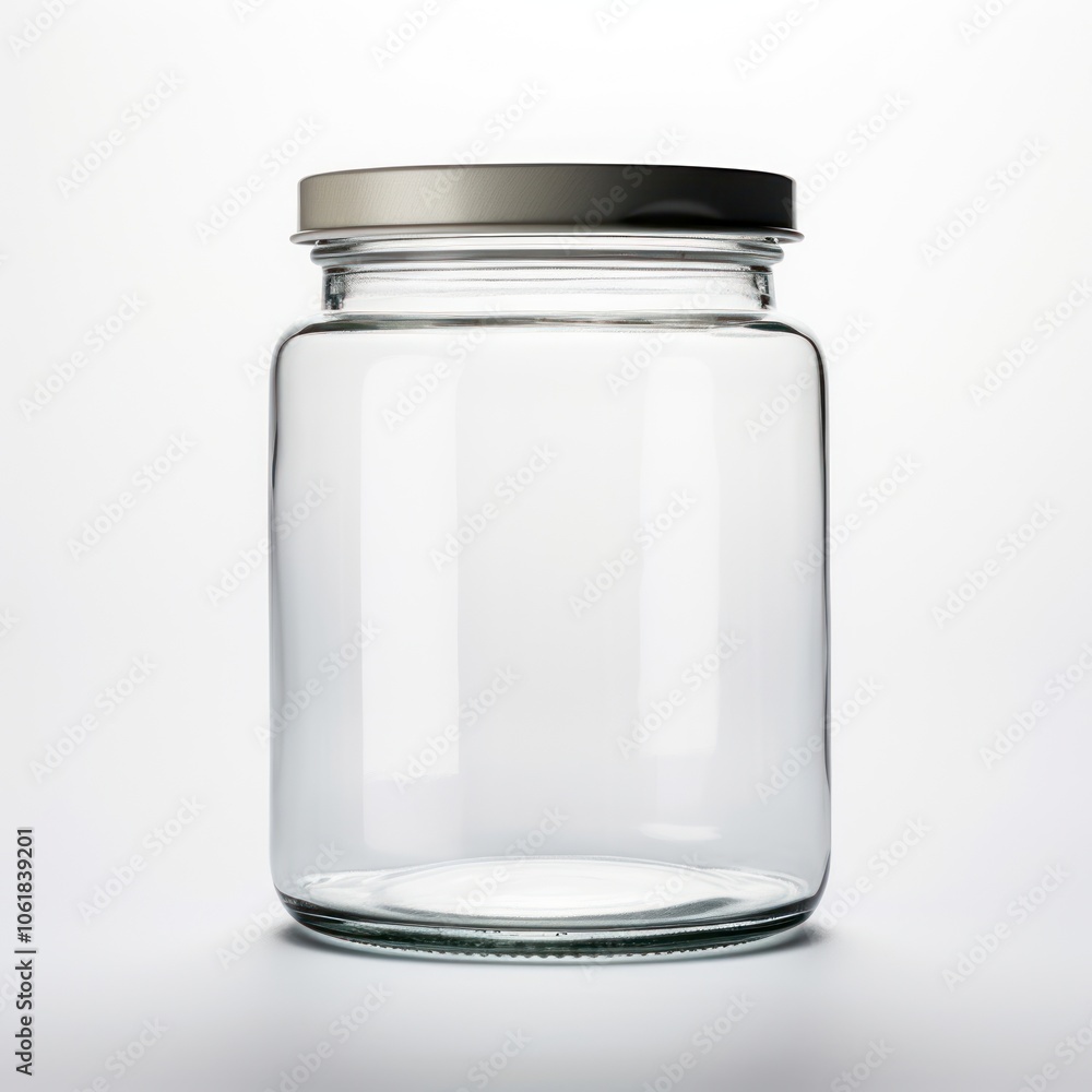 Jar container transparent bottle white background. Jar container transparent bottle white background.