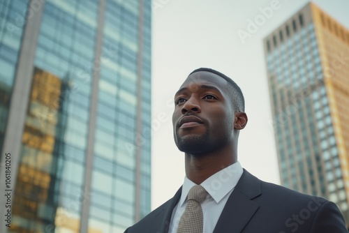 Confident Man in Tailored Suit in Urban Environment photo