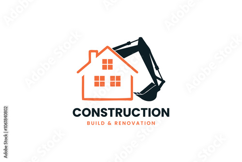 Modern logo design representing construction and renovation services