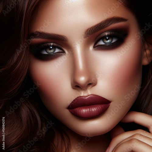  Sultry Siren Smoky seductive eyes with a deep rich lip color an