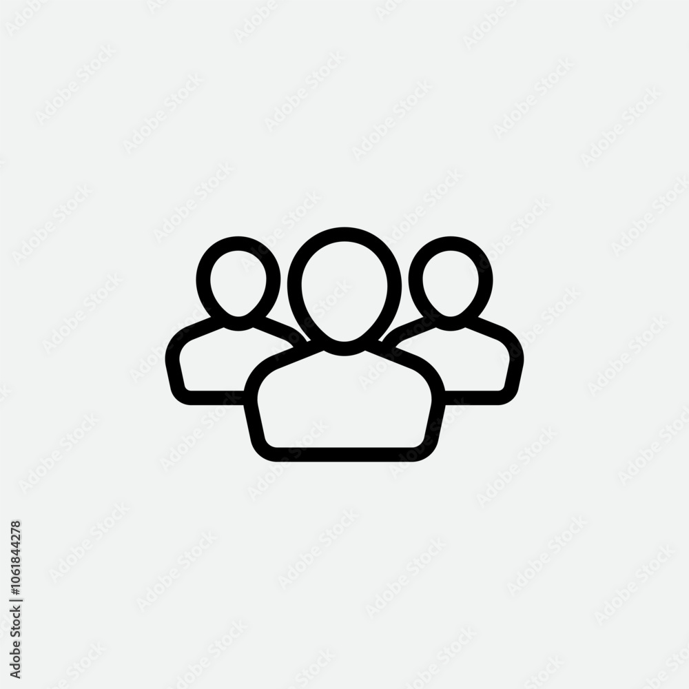 Leadership group icon isolated line vector editable stroke Leadership group icon isolated line vector editable stroke