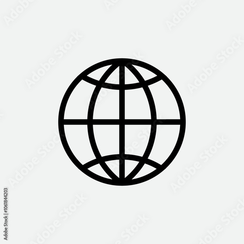 Globe icon line vector isolated editable stroke
