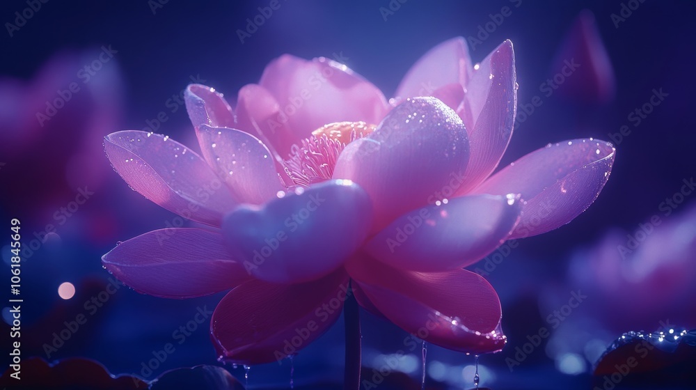 Pink Lotus Flower with Water Droplets Close Up Nature Photography Pink Lotus Flower with Water Droplets Close Up Nature Photography
