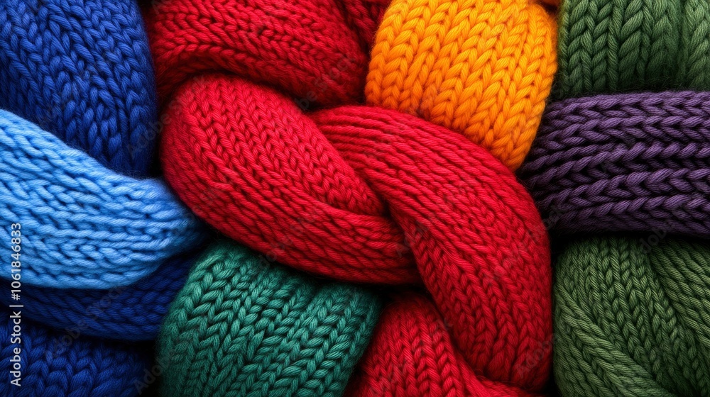 Colorful Knitted Fabric Texture Background Colorful Knitted Fabric Texture Background