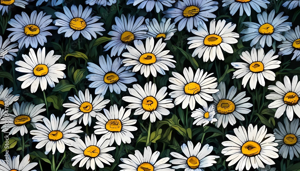 stained glass window from colored glass Bouquet of daisies, stylized as a mosaic stained glass window from colored glass Bouquet of daisies, stylized as a mosaic