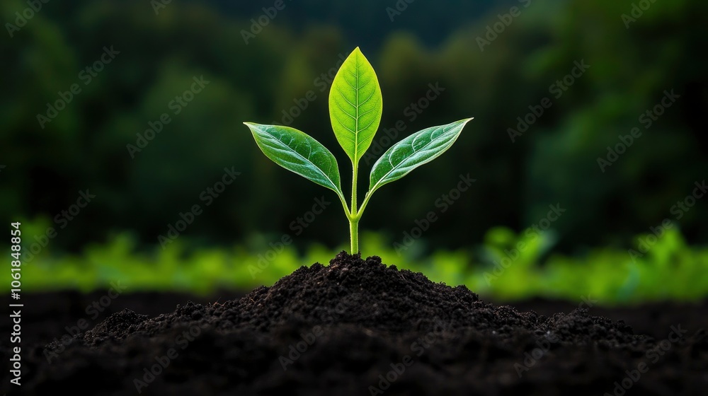 Fototapeta premium Young Sprout Emerging from Soil