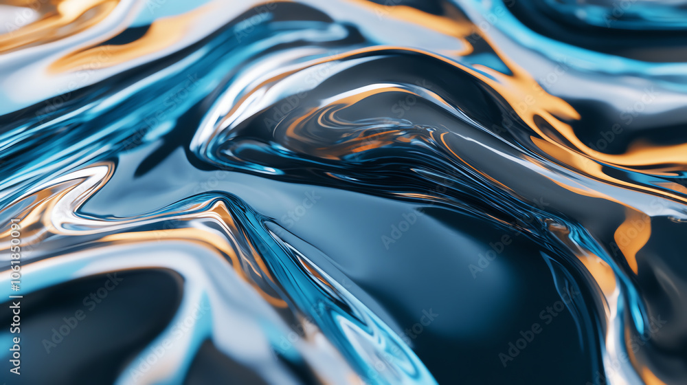 Abstract liquid background with flowing blue and gold waves, creating a dynamic and smooth texture. Abstract liquid background with flowing blue and gold waves, creating a dynamic and smooth texture.