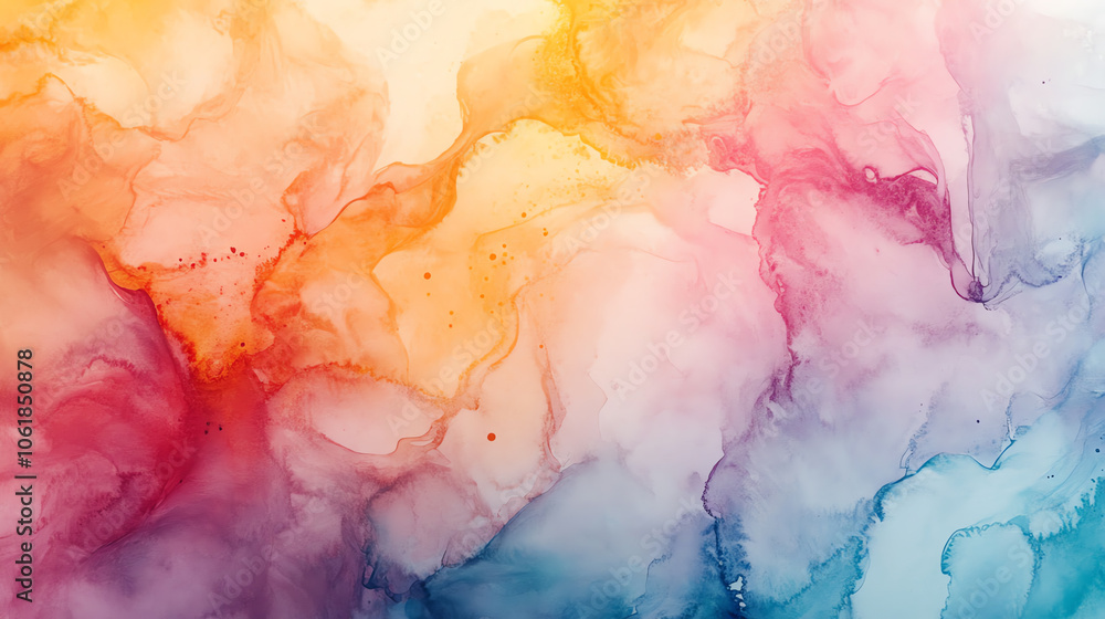 A colorful painting with a rainbow background and a splash of yellow A colorful painting with a rainbow background and a splash of yellow