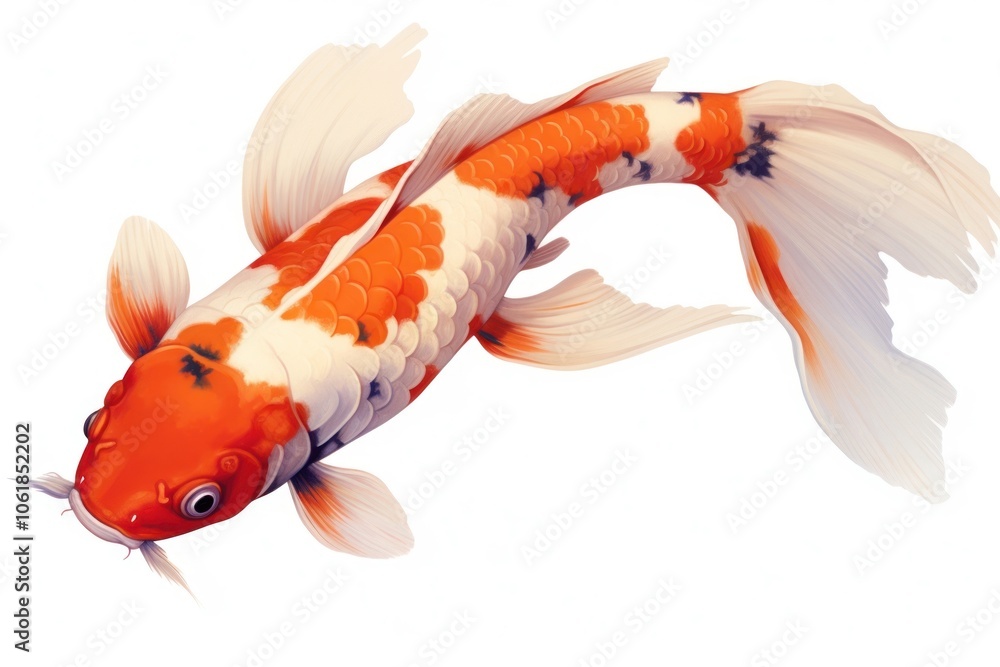 Fototapeta premium Koi fish koi animal white background.