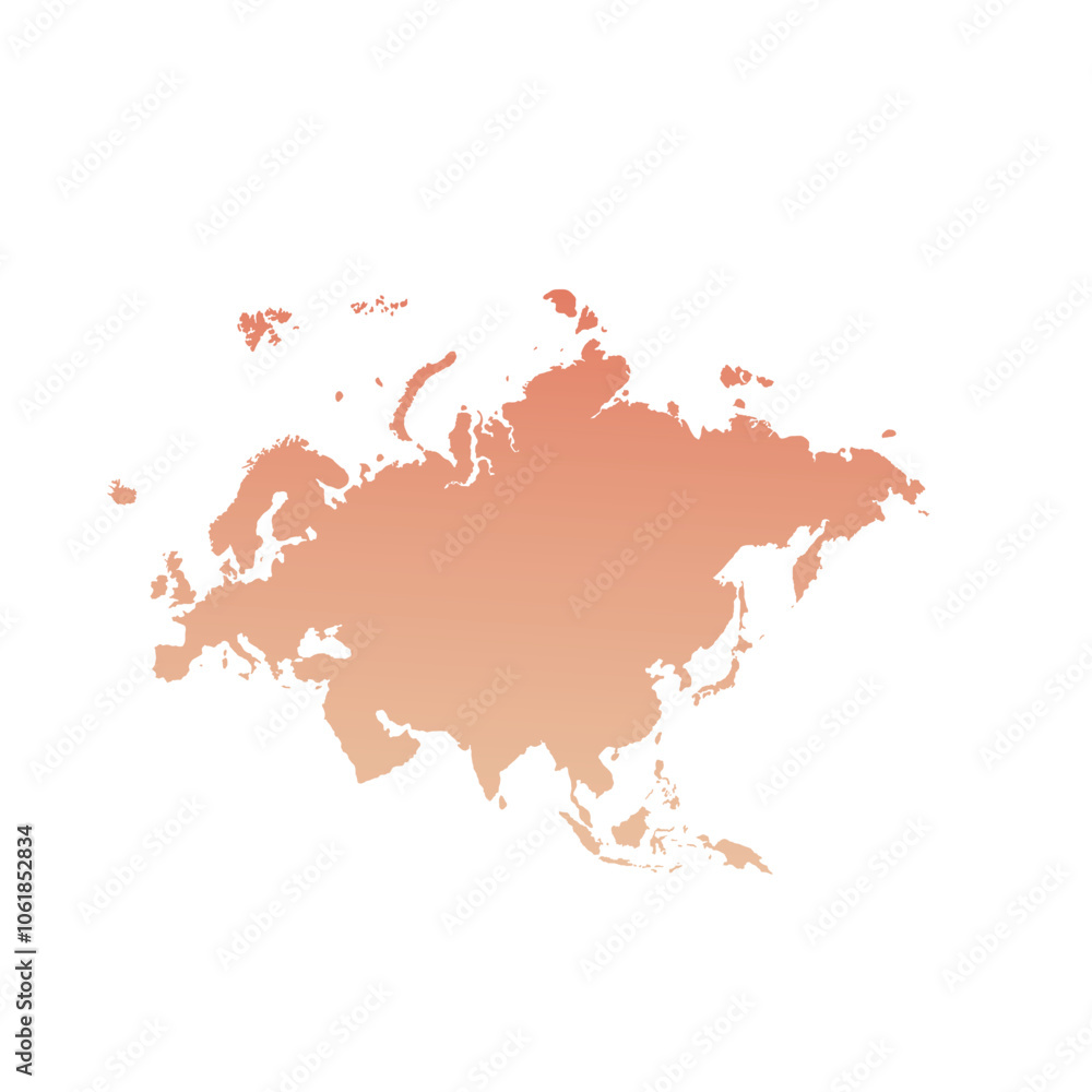 Obraz premium Map of Eurasia, sign silhouette. World Map Globe. Vector Illustration isolated on white background. Europe and Asia continent