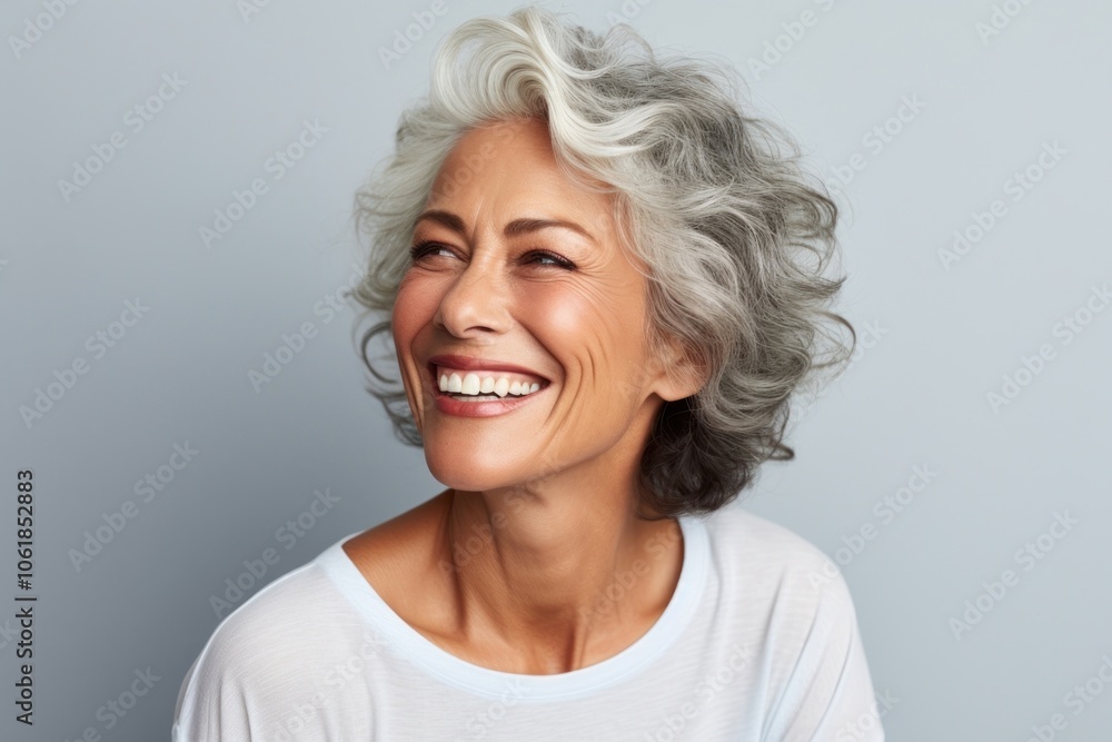 Senior model woman laughing portrait smiling. Senior model woman laughing portrait smiling.