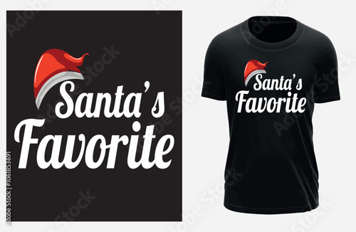 Print Print Santa's favorite t-shirt isolated on white background