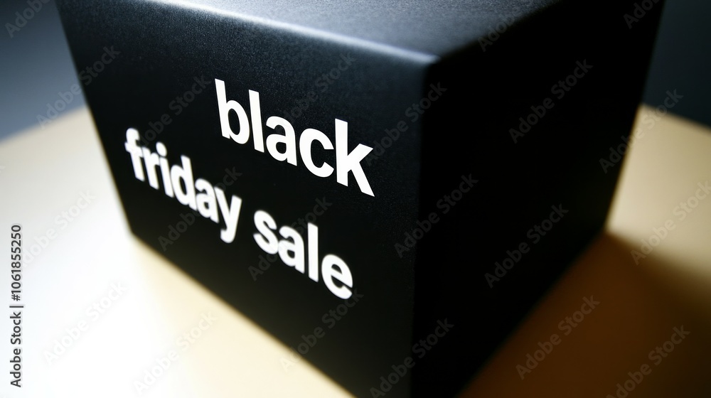 Black friday sale poster. Banner with gift boxes on dark brick wall Black friday sale poster. Banner with gift boxes on dark brick wall